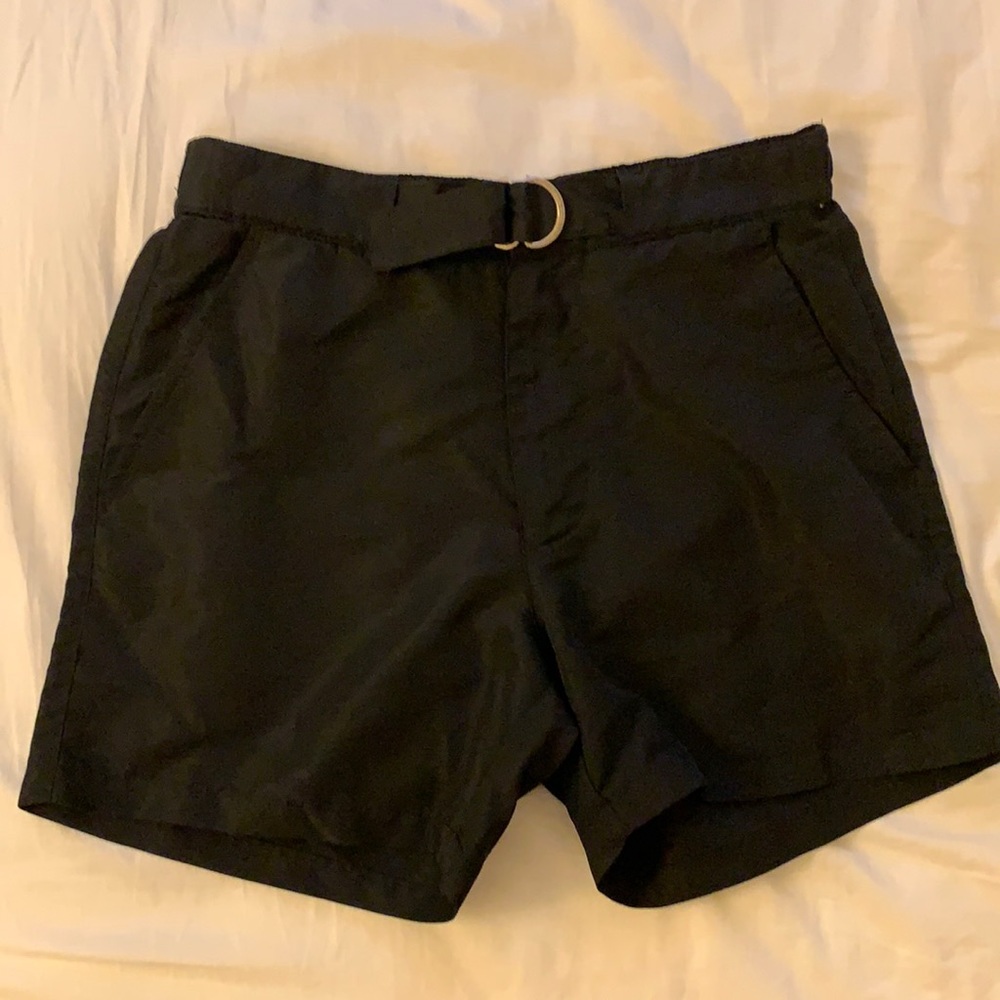 black men’s swim suit with belt buckle